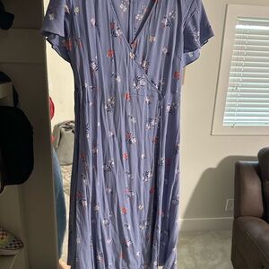 Madewell Floral Dress in Blue and Red